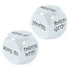 Club Pack of 24 White Bachelorette Decision Oversized Dice Party Game