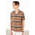 thumbnail image 4 of Blanket Stitch Button Up Shirt - Short Sleeve, Boho Print, Casual Wear, 4 of 4