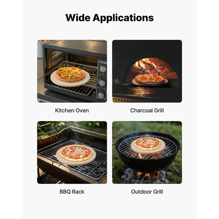 KFFKFF 15-Inch Round Cordierite Pizza Stone with Peel photo 6