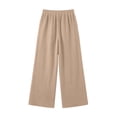 thumbnail image 6 of Utoimkio Women's Textured Crinkled Cropped Wide Leg Pants Drawstring Elastic High Waist Lightweight Straight Ankle Trousers with Side Pockets for Summer Beach Daily Walking, 6 of 7