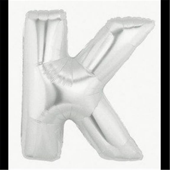 Megaloon Letter K Silver 34 Inch  Foil Mylar Balloon [15911S]