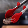 thumbnail image 2 of Paokuoon Pince Alimentaire en Acier Inoxydable Pinces Alimentaires en Silicone Non Rayantes avec Support Poignée Résistante à la Chaleur Confortable Pince Alimentaire Polyvalente, 2 of 6
