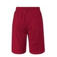 thumbnail image 3 of Pjgvf Mens Short Pocket Drawstring Shorts Solid Color Casual Comfy Loose Fit Daily Running Pants Wine XXL, 3 of 5