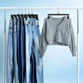 thumbnail image 5 of Pants Hangers with Clips,Heavy Duty Black Skirt Hangers 12 Inch,Adjustable Metal Clips,Space-Saving for Women Men Jeans Shorts Trousers Dorm Bedroom Home Clothes Closet Organizers & Storage(Black), 5 of 9