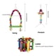 thumbnail image 5 of Juguete De Escalera Colorido Columpio Juguete De Madera Masticar Colgante De Juguete Suspensión Arcoíris Puente Colgante Mascota Juguete Multifuncional Jaula Accesorios Con Campanillas 3 Piezas Vogacara PT001234-00, 5 of 7