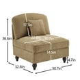thumbnail image 5 of Chenille Armless Sofa with Removable Ruffle Skirt and Pillow Light Coffee Convertible Sectional for Small Spaces and Apartments, 5 of 8