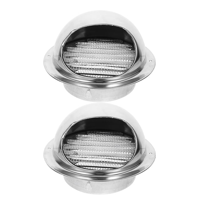 2 rejillas de ventilación de pared de acero inoxidable redondas para ventilación de escape y sistema de conductos HVAC
