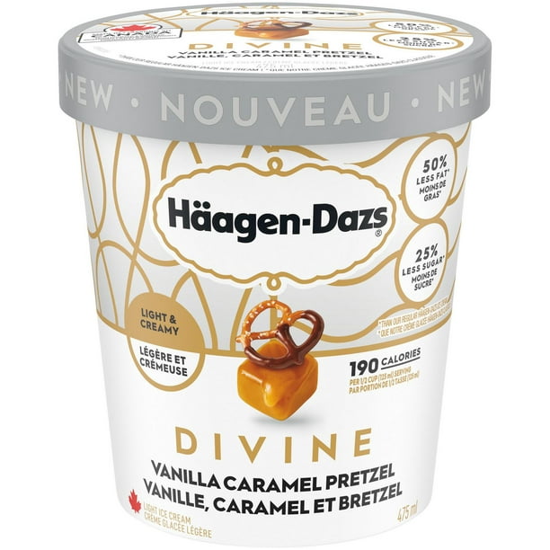 Crème glacée HÄAGEN-DAZS Divine Vanille, caramel et bretzel, 475 ml