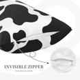thumbnail image 2 of Plush Throw Pillow Covers, cow spots pattern Pillow Cases with Invisible Zipper, Breathable Microfiber Pillow Cases Standard Size for Sleeping Bedroom Sofa Living Room 20x30, 2 of 5