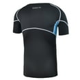 thumbnail image 2 of RunFlyte Women's Swarna Flow Short Sleeve T-Shirt Silvery Black/Aqua Blue f3301-kkb, 2 of 4