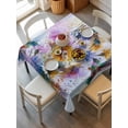 thumbnail image 6 of Pink Purple Hummingbird Table Cloth, Waterproof Tablecloth for Square Tables, Spring Oil Painting Sunflowers Reusable Washable Fabric Table Cover for Restaurant Kitchen Dining Tables 60"x60", 6 of 9