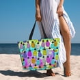 thumbnail image 6 of Daiia Graffiti Pineapples Beach Travel Bag - Water-Resistant Beach Bag, Lightweight Tote with 7 Pockets for Women and Men - Gym,Pool,Camping,Reusable Grocery Bag, 6 of 7