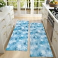 thumbnail image 4 of Kitchen Rugs Sets Of 2,Light Blue Christmas Snowflake Pattern Anti Fatigue Kitchen Mat Rugs Non Slip Washable,Decorative Kitchen Floor Mats for Kitchen,Sink,Laundry,17"X47", 4 of 5
