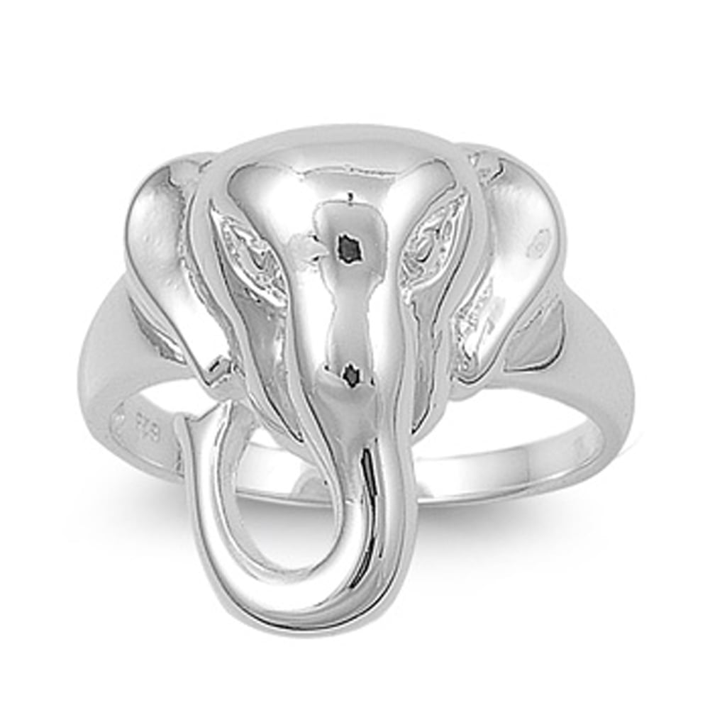 Sterling Silver Women's Elephant Ring 925 Band 19mm Jewelry Female Male