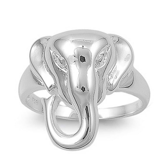Sterling Silver Women's Elephant Ring 925 Band 19mm Jewelry Female Male Unisex Size 8