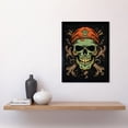thumbnail image 2 of Skull Crossbones Old School USA Tattoo Ink Body Rockabilly Americana 50s Art Print Framed Poster Wall Decor 12x16 inch, 2 of 5