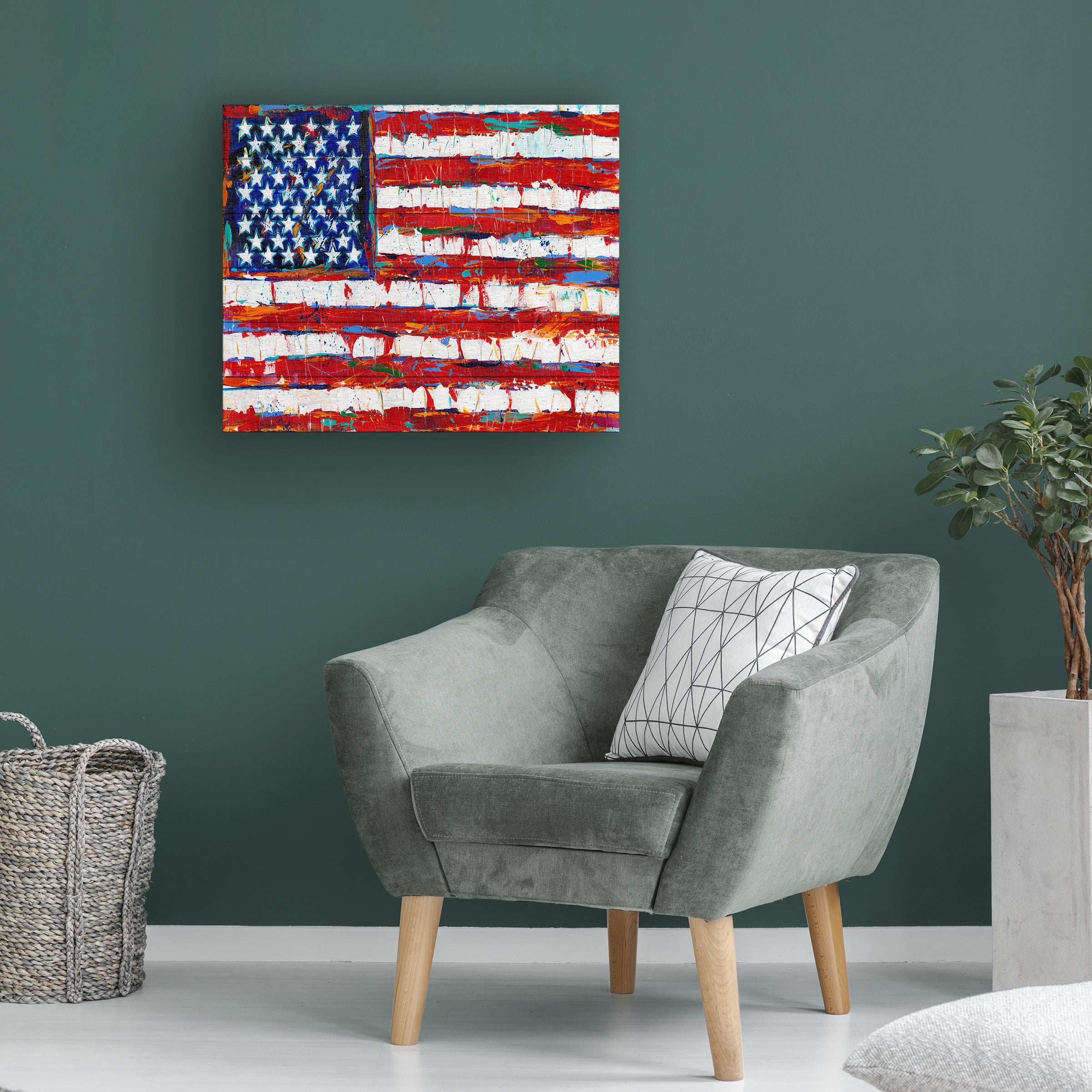 Carolee Vitaletti 'Dramatic Stars And Stripes' Wood Slat Art 18x22