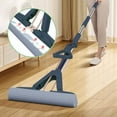 thumbnail image 7 of Absorbent Folding Sponge Mop with Built-in Brush, Hand-Wash Squeeze Lever, 2 Sponge Heads, for Tile Wood Laminate Floors, 136x28cm, Green/Blue, Efficient Cleaning Tool for Home, 7 of 7