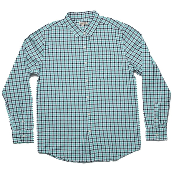 Whiskey and Oak Mens Plaid Casual Long Sleeve Button Down Shirts 67902-BWB-M (Green White Navy, X-Large)