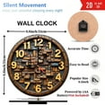 thumbnail image 3 of Rustic Wooden Mosaic Wall Clock Home Decor 10-Inch Silent Wooden Wall Clock, Battery Operated (AA Batteries Not Included), Artistic Home Decor, 3 of 7