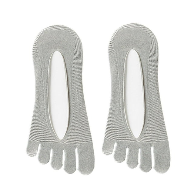 Calcetines deportivos ligeros de cinco dedos para el hogar, informales, para mujeres y niñas. Gris