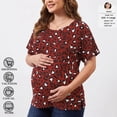 thumbnail image 2 of Women's Plus Size Maternity Tops Clothes Short Sleeve Pregnancy T Shirts Casual Loose Summer Pregnancy Clothes 1X-5X 3 Pack, 2 of 7