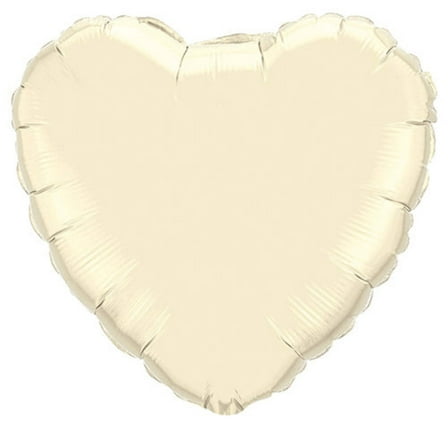 18 inch Heart - Pearl Ivory Foil Mylar Balloon - Party Supplies Decorations