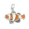 thumbnail image 1 of Sterling Silver 20" .8mm Box Chain Enameled Clown Fish Pendant Necklace, 1 of 2
