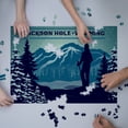 thumbnail image 3 of Jackson, Hole, Wyoming, Skier and Mountain, Vector Silhouette (1000 Piece Puzzle, Size 19x27, Challenging Jigsaw Puzzle for Adults and Family, Made in USA), 3 of 4