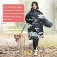 thumbnail image 4 of Dark Blue Camo Irregular Pattern Wearable Oversized Blanket,Wearable Blanket Hoodie for Adults,Cozy Hooded Blankets with Super Pockets,Super Warm Fuzzy Pullover for Women & Men, 4 of 6