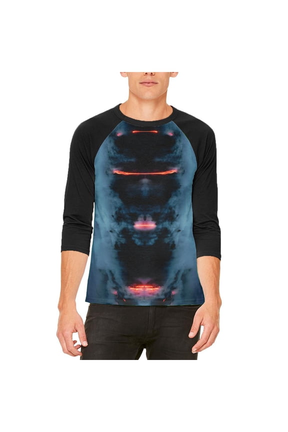 Demons In The Mist Lava Mens Raglan T Shirt White-Black X-LG