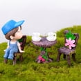 thumbnail image 4 of Flmtop 2/3Pcs Mini Table Chair DIY Craft Garden Landscape Flowers Plants Decor Ornament, 4 of 9