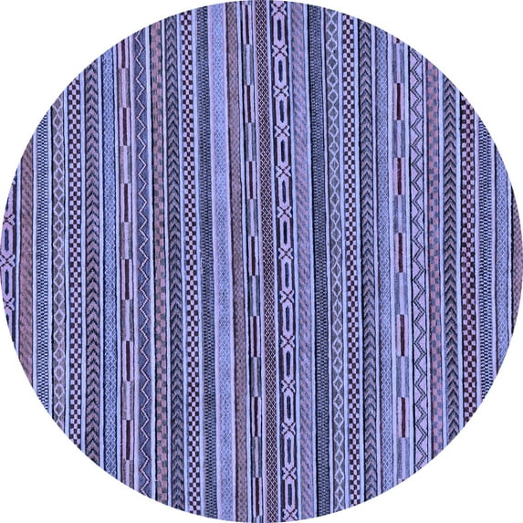 Ahgly Company Indoor Round Oriental Blue Modern Area Rugs, 6' Round