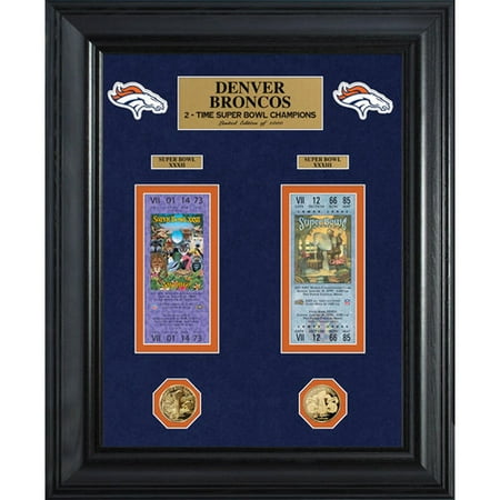 NFL - Denver Broncos Super Bowl Ticket and Game Coin Collection Framed