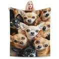 thumbnail image 4 of Ultra-Soft Chihuahua Print Flannel Throw Blanket - All-Season Cozy Knit for Couch, Bed, Office - Machine Washable, Perfect Gift for Dog Lovers, 4 of 6