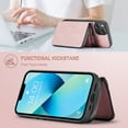 thumbnail image 2 of for iPhone 15 Pro Wallet Case, Minimalist Luxury PU Leather Magnetic Detachable Credit Card Holder, 2 in 1 Zipper ID Cash Slot, Magnetic Closure Kickstand Folio Flip Slim Cover,Pink, 2 of 14