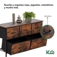 thumbnail image 3 of Cómoda Cajonera con 5 Cajones de Tela Estructura de Acero y Tablero de Madera 100x30x54 cm cafe, 3 of 8