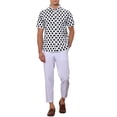 thumbnail image 2 of INSPIRE CHIC Polka Dots Pattern Shirt for Men's Point Collar Short Sleeves Printed Dress Shirts 2XL White, 2 of 6