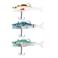 thumbnail image 2 of jinwen 3 Pcs Leurre de Pêche Artificiel Souple Simulé Multicolore, 2 of 9