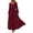 07-Wine Red, variant on Women's Spring Long Sleeve Smocked Maxi Dress Casual Square Neck Swiss Dot Tiered Ruffle Flowy Pocket Dresses