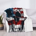 thumbnail image 3 of Fotbe American Flag Skull Manta de Franela con Estampado, Manta Ultrasuave para Cama, Sofá, Auto, Hipoalergénica y Antibolitas-50"x40", 3 of 6