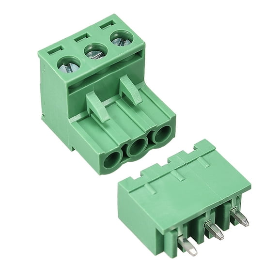 3 Pin 5.08mm Pitch Male Female PCB Screw Terminal Block 10Sets