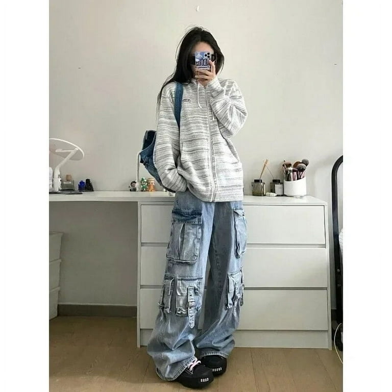 【BAON】Yukui Bizo Wide Denim Pants Amazon.com: Unybwonn Women Straight Wide Leg Jeans High