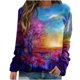 thumbnail image 1 of Moda mujer manga larga otoño impresión o-cuello blusa sudaderas jerseys camisas Tops Fridja fhghd1700, 1 of 1