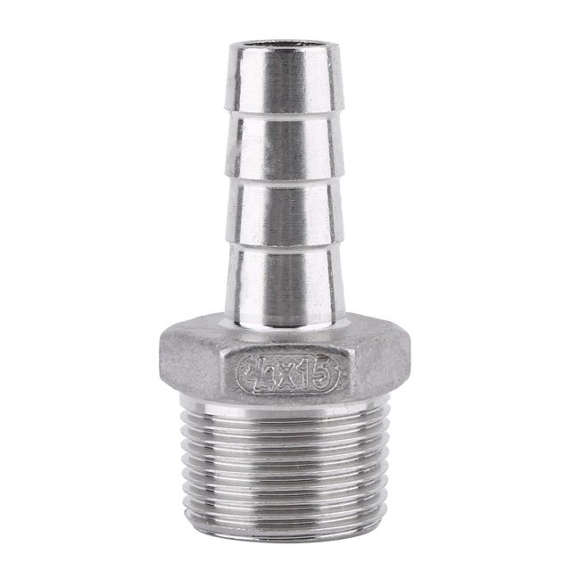 Greensen Raccord de Tuyau en Acier Inoxydable SS304 à Filetage Mâle, Embout de Buse, Connecteur de Queue de Boyau BSP 1/8 -3/4, Embout de Buse, Adaptateur de Barb