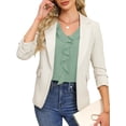 thumbnail image 6 of UVN Chiffon Blouses for Women Dressy Ruffle V Neck Tops Summer Casual 3/4 Sleeve Shirts, 6 of 11
