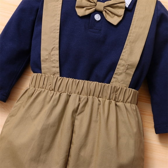 Vedolay Boy's Casual Sets Toddler Boy Long Set Clothes Casual Crew Neck Long Sleeve Top and Pants Sets,Blue 0-3 Months