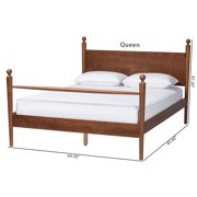 Baxton Studio Gianetta Japandi Platform Bed, Queen, Walnut Brown
