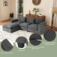 thumbnail image 6 of WestinTrends Hearthside 99" Modular Corduroy L-Shaped Sectional Sofa and Chaise With USB/Type-C Ports and Side Pockets, Charcoal Gray, 6 of 15