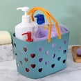 thumbnail image 3 of FloreceBien Cesta portátil para ducha, gran capacidad, bordes más lisos, bolsa de plástico para almacenamiento de ducha para baño, color azul, 3 of 6